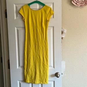 Zara yellow midi bodycon size M
